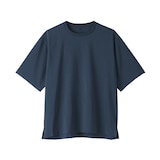 紳士　風を通す　五分袖布帛Ｔシャツ