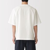 紳士　風を通す　五分袖布帛Ｔシャツ