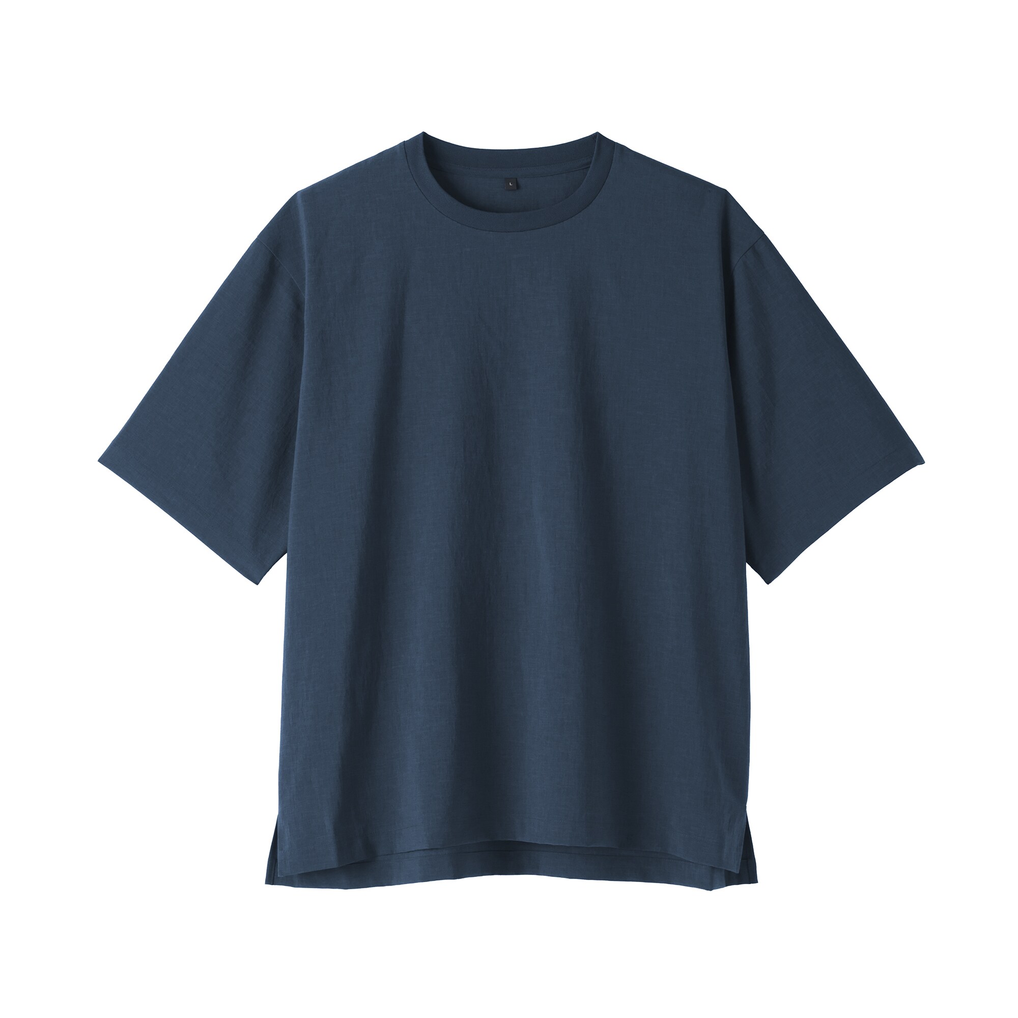 紳士　風を通す　五分袖布帛Ｔシャツ