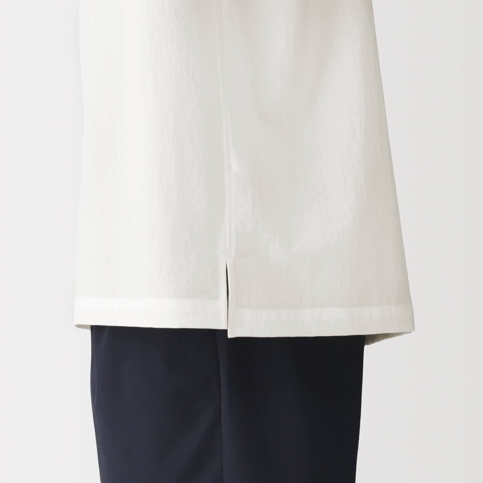紳士　風を通す　五分袖布帛Ｔシャツ
