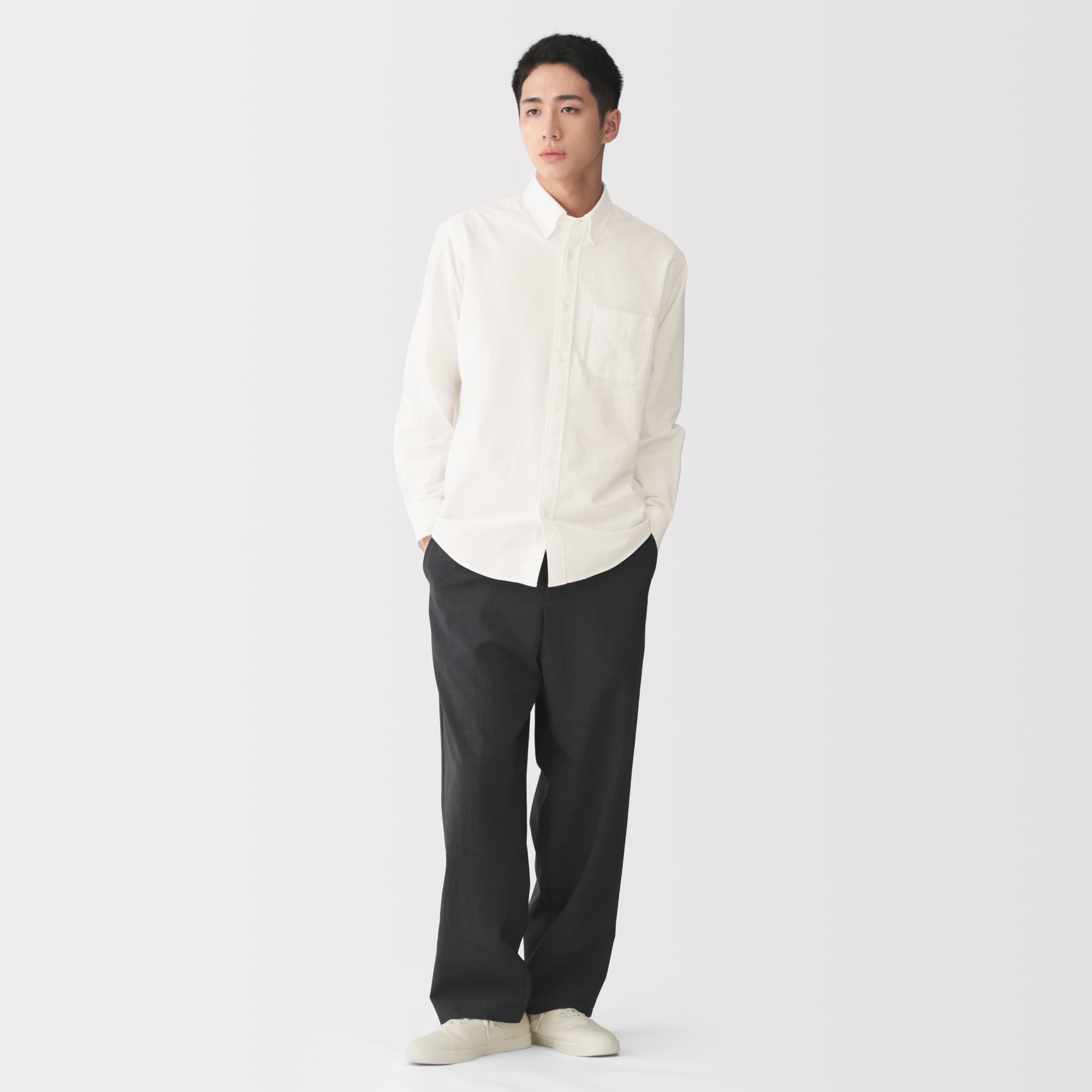 紳士 洗いざらしオックスボタンダウン長袖シャツ | 無印良品
