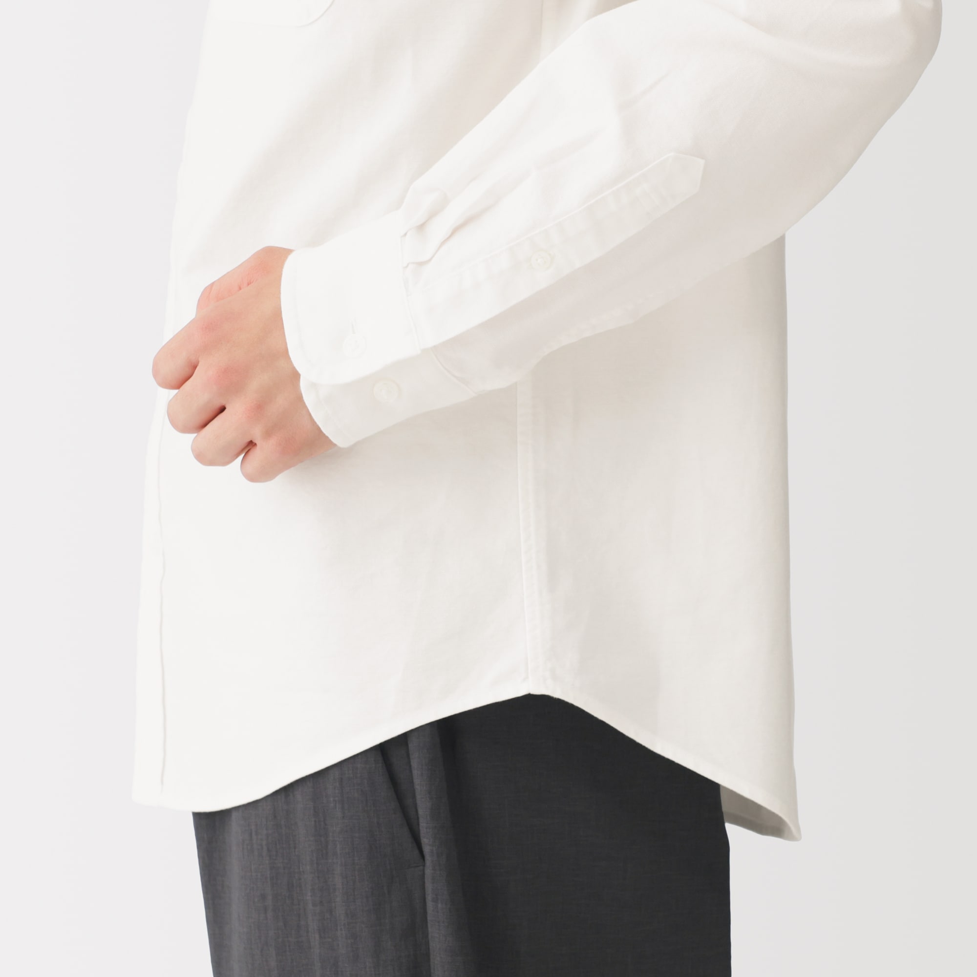 紳士　洗いざらしオックスボタンダウン長袖シャツ