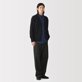 紳士　洗えるウールハイゲージＶネックカーディガン