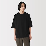 紳士　乾きやすい洗えるニット五分袖Ｔシャツ