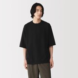 紳士　乾きやすい洗えるニット五分袖Ｔシャツ