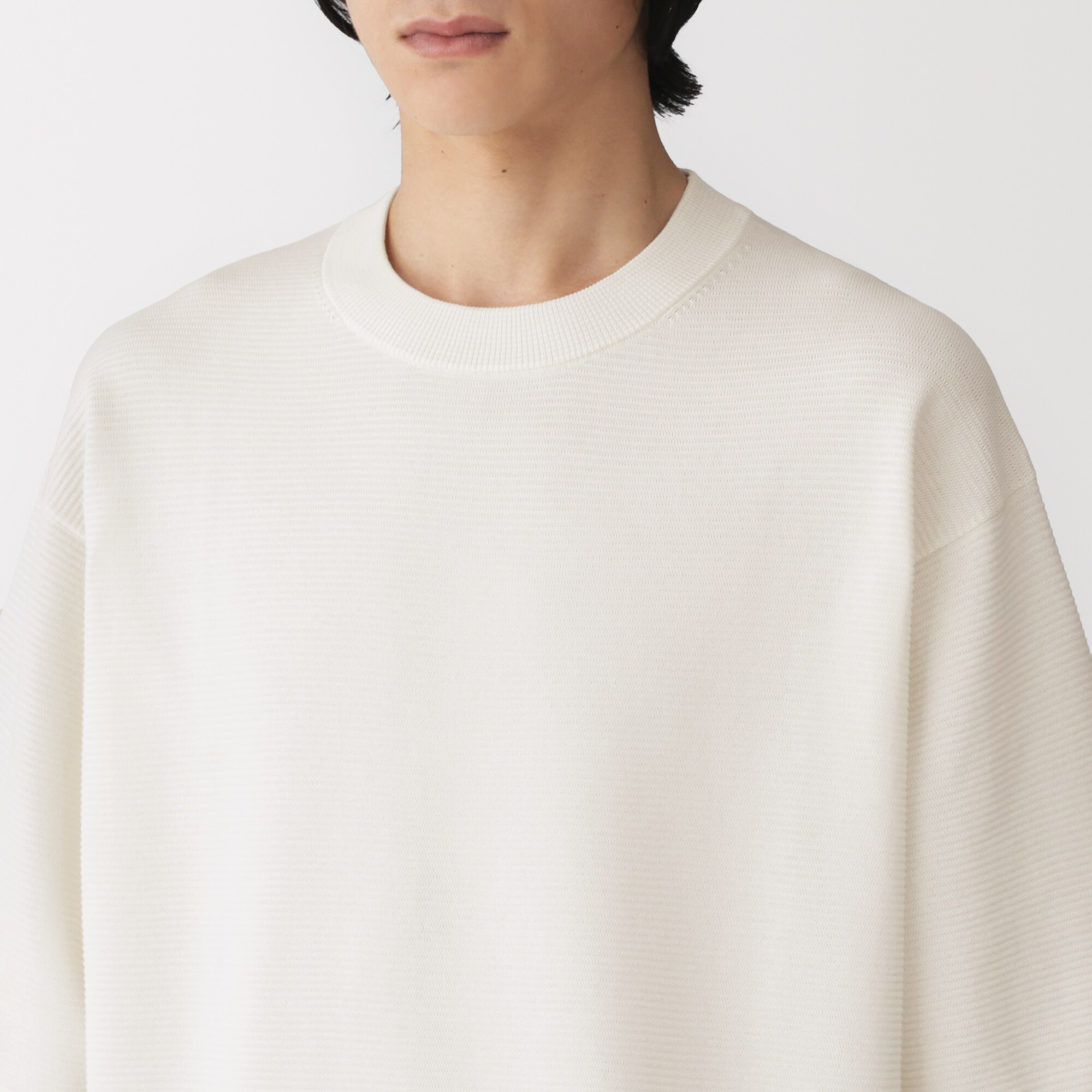 紳士　乾きやすい洗えるニット五分袖Ｔシャツ