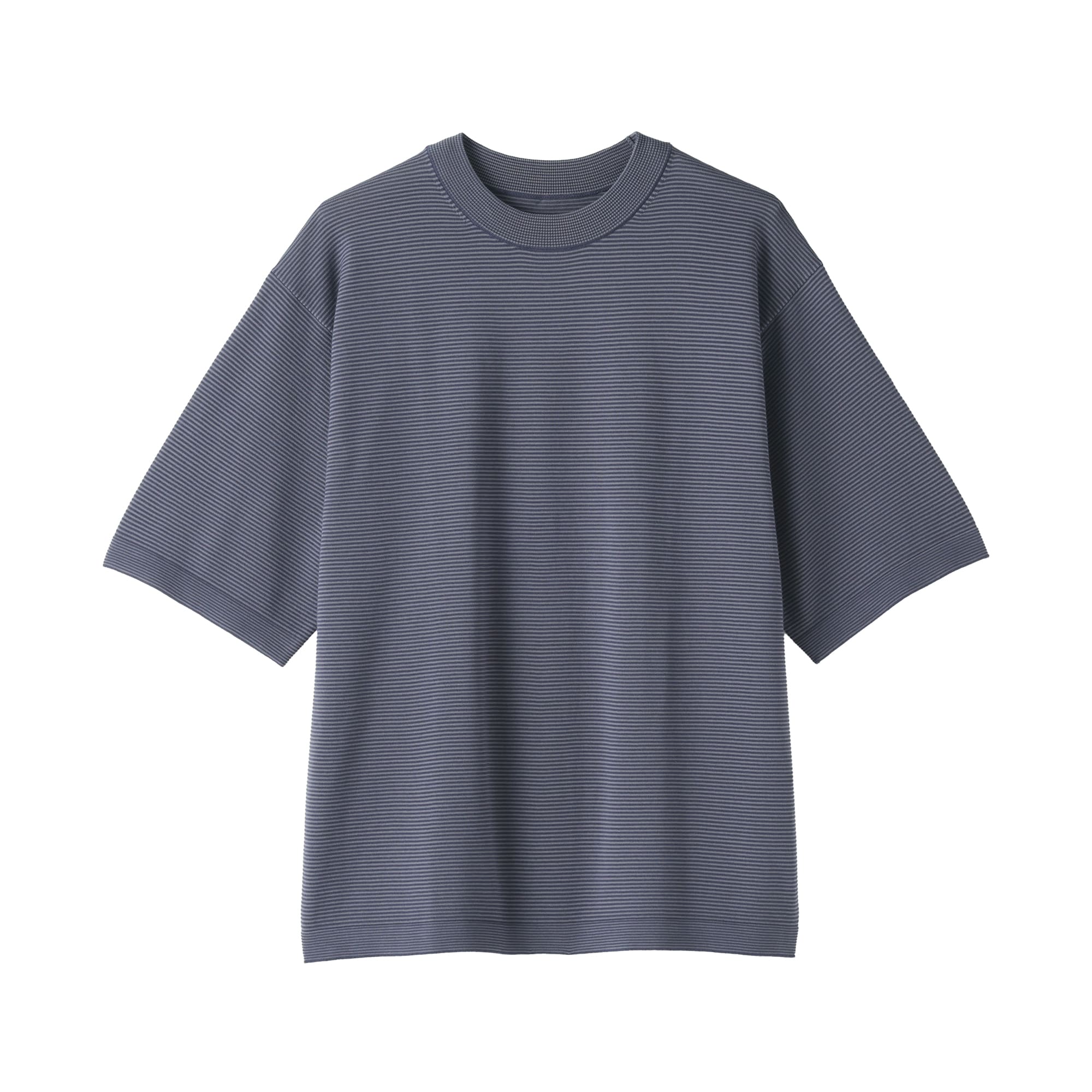 紳士　乾きやすい洗えるニット五分袖Ｔシャツ
