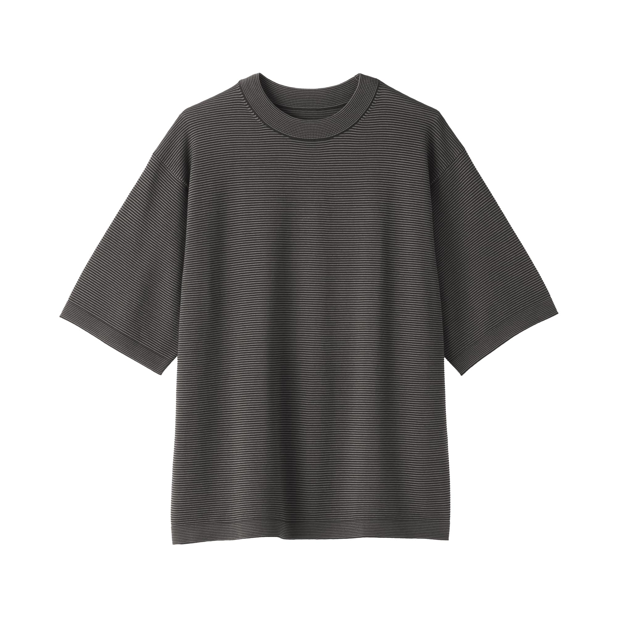 紳士　乾きやすい洗えるニット五分袖Ｔシャツ