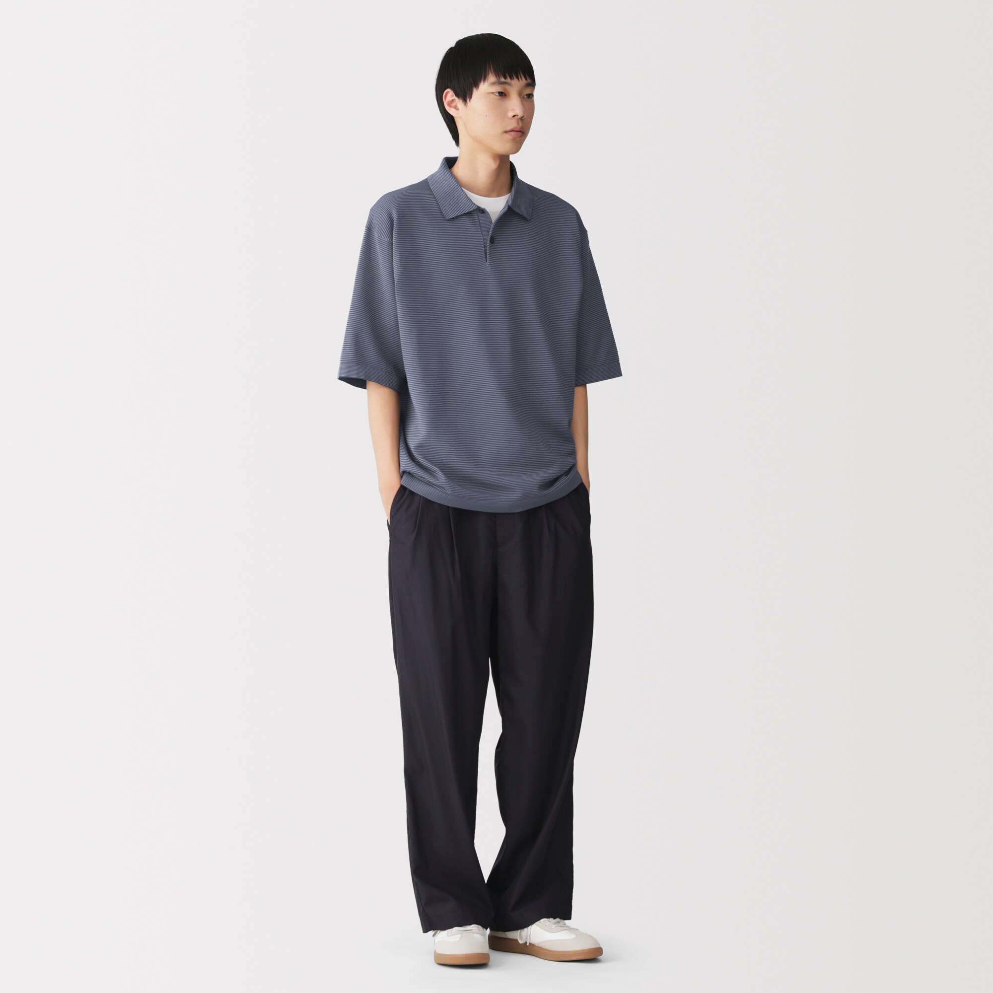 紳士　乾きやすい洗えるニット半袖ポロ