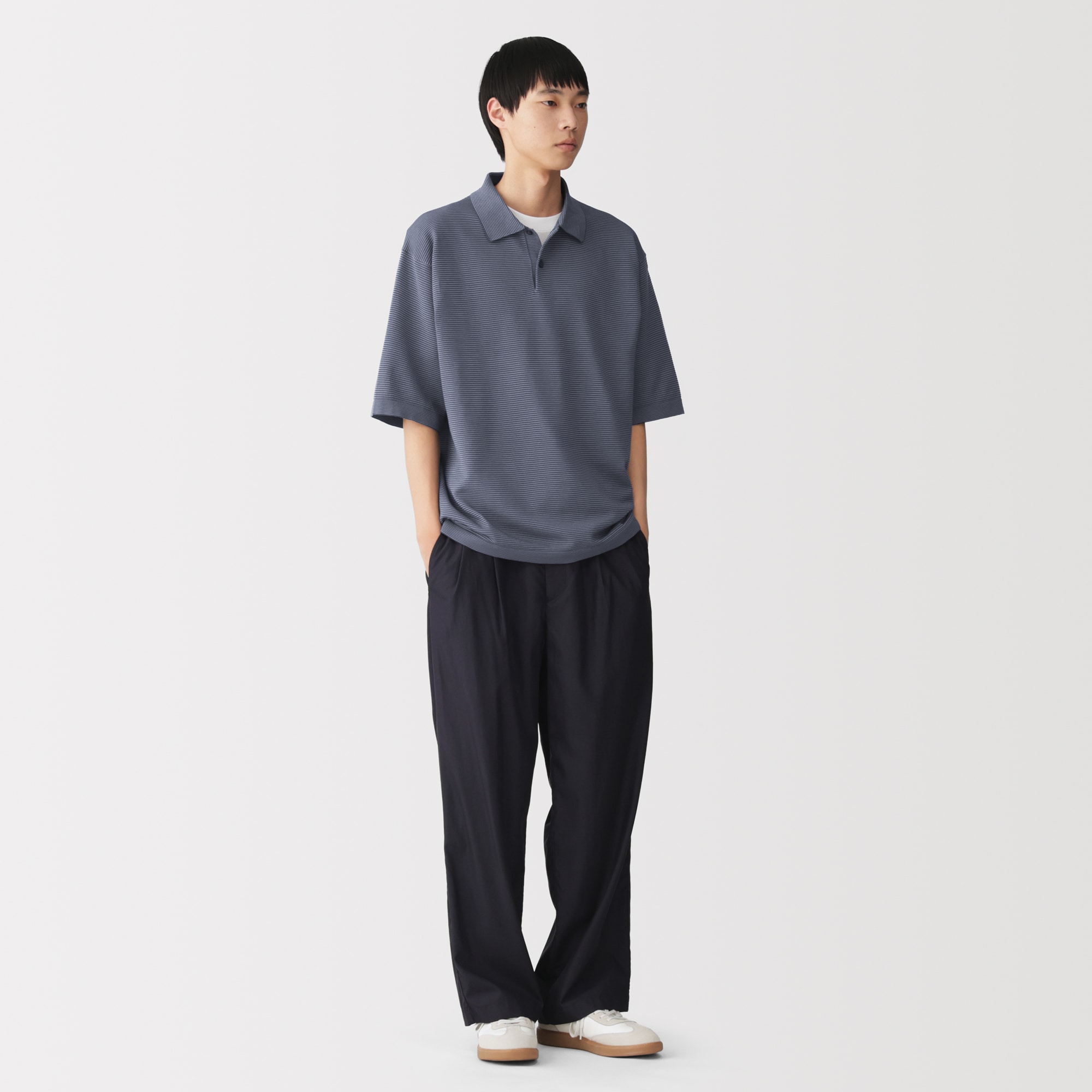 紳士　乾きやすい洗えるニット半袖ポロ