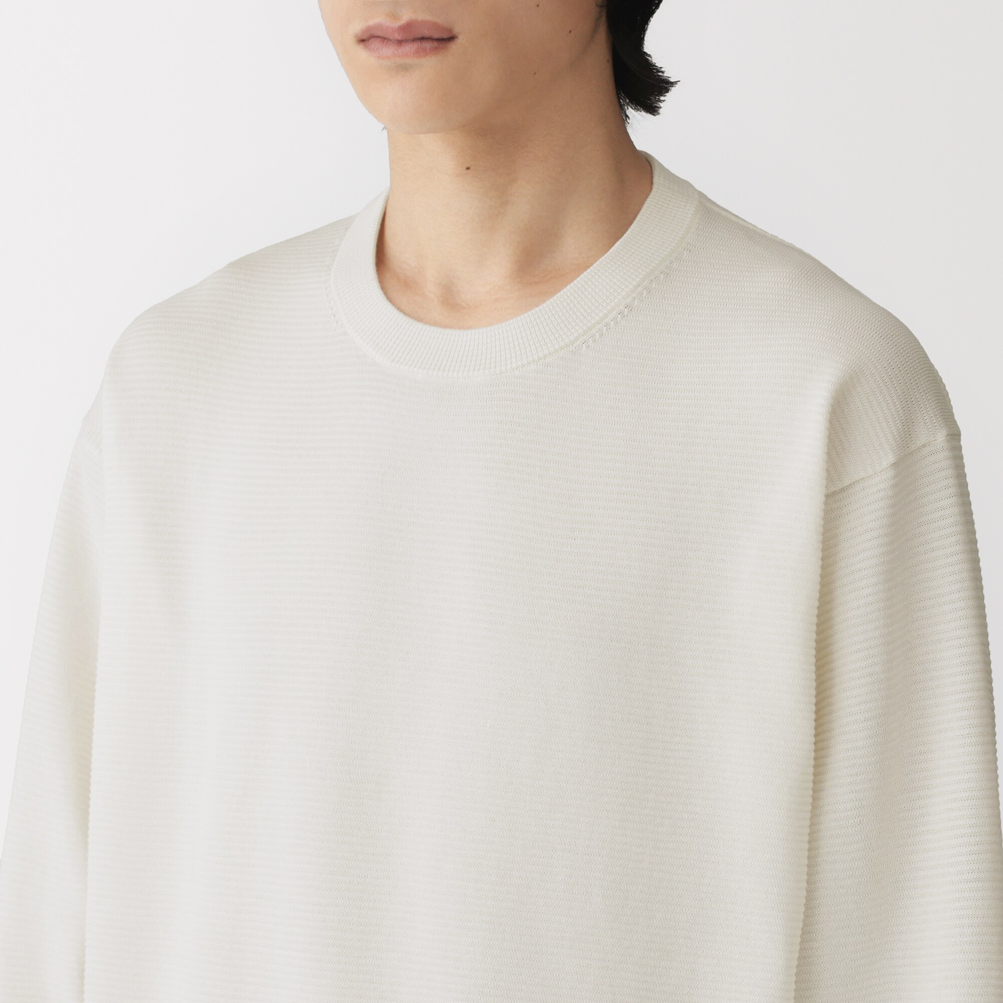 紳士　乾きやすい洗えるニット長袖Ｔシャツ