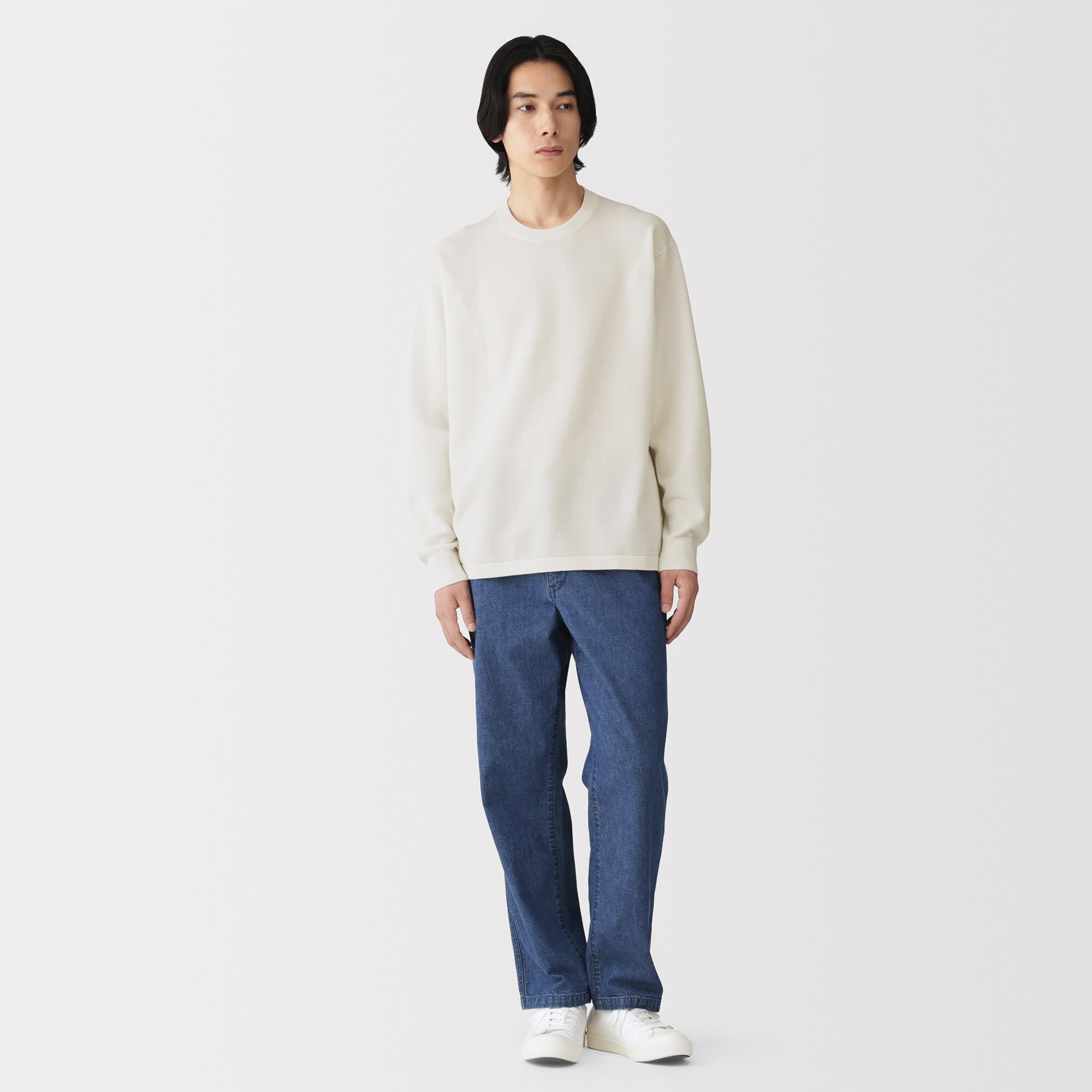 紳士　乾きやすい洗えるニット長袖Ｔシャツ