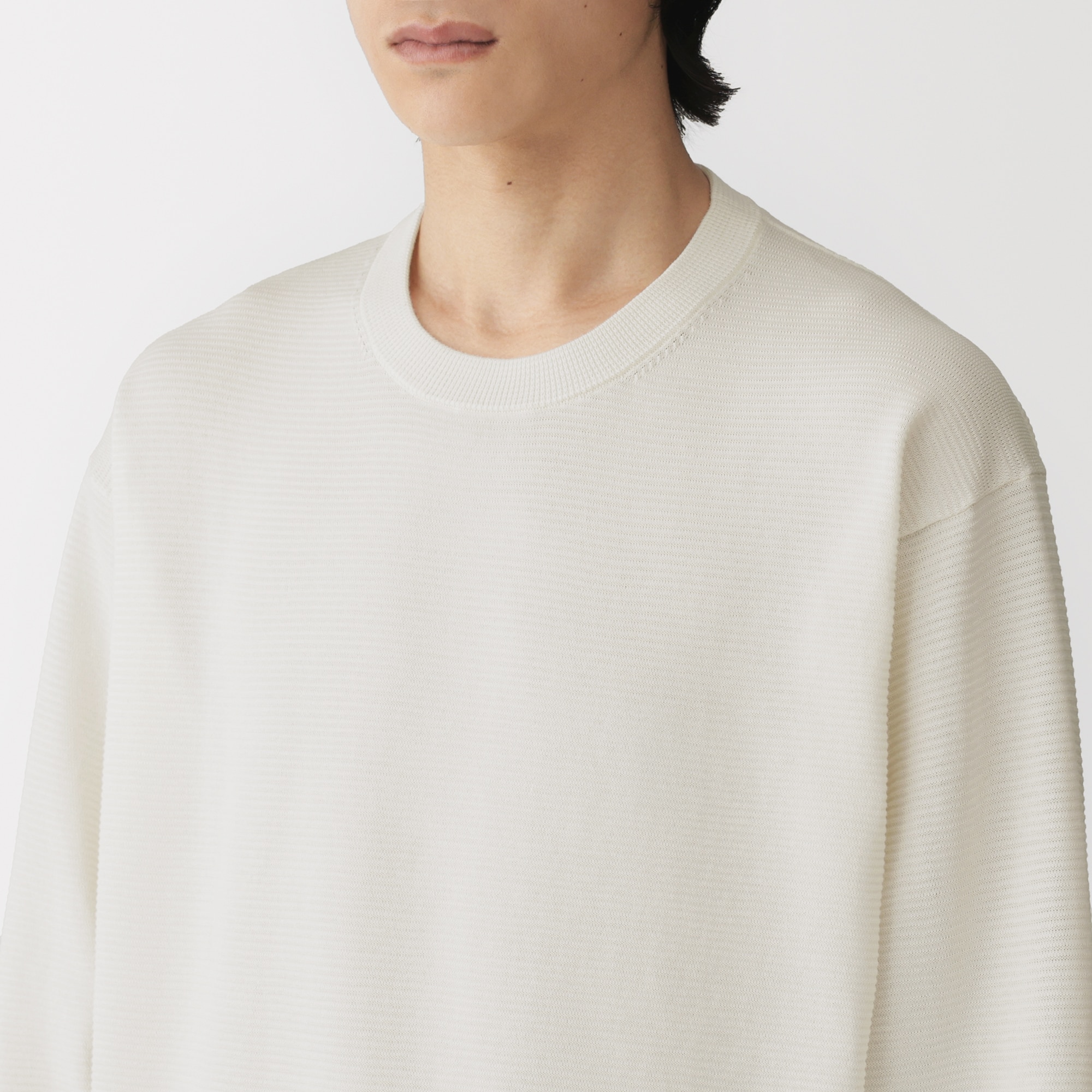 紳士　乾きやすい洗えるニット長袖Ｔシャツ