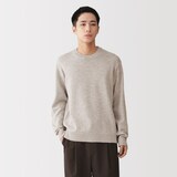 紳士　洗えるウールミドルゲージクルーネックセーター