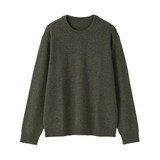 紳士　洗えるウールミドルゲージクルーネックセーター