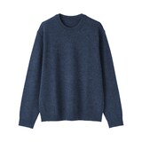 紳士　洗えるウールミドルゲージクルーネックセーター