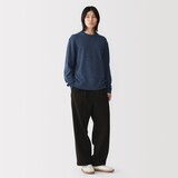 紳士　洗えるウールミドルゲージクルーネックセーター