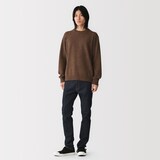 紳士　洗えるウールミドルゲージクルーネックセーター