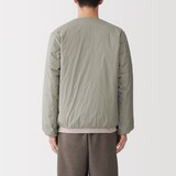 紳士　軽量ダウンポケッタブルノーカラージャケット
