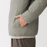 紳士　軽量ダウンポケッタブルノーカラージャケット