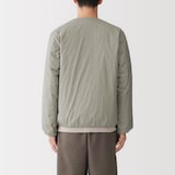 紳士　軽量ダウンポケッタブルノーカラージャケット