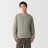 紳士　軽量ダウンポケッタブルノーカラージャケット