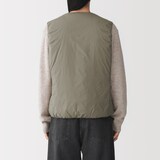紳士　軽量ダウンポケッタブルノーカラーベスト