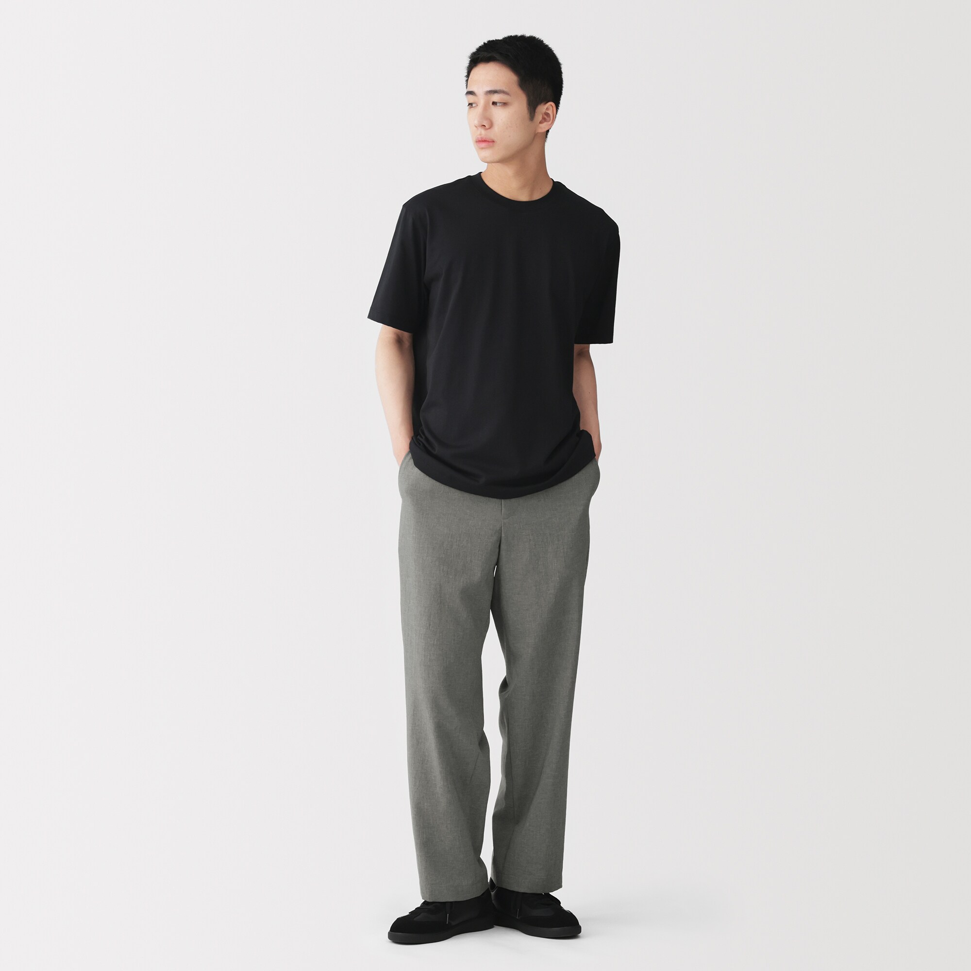 紳士　風を通す　ワイドストレートパンツ