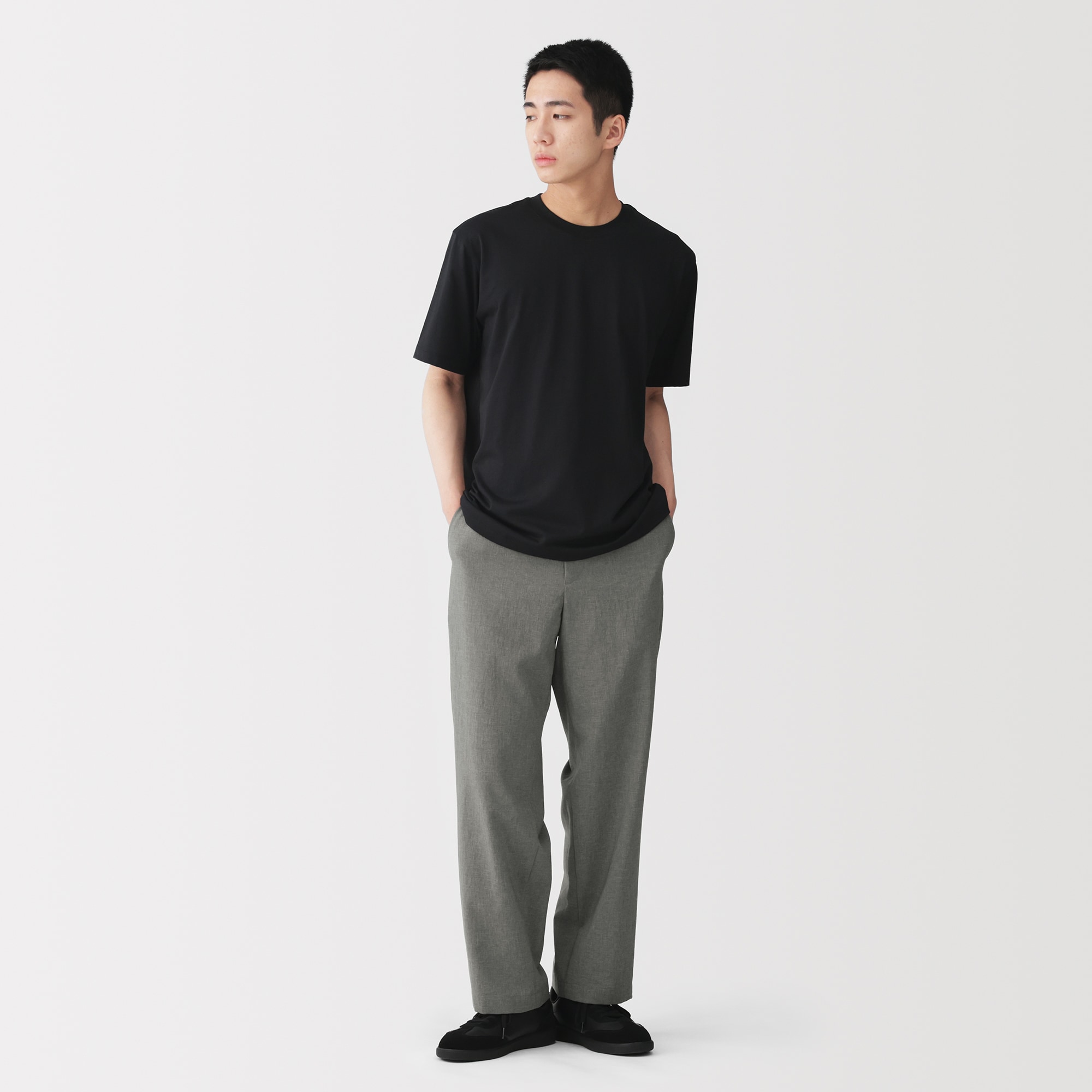 紳士　風を通す　ワイドストレートパンツ