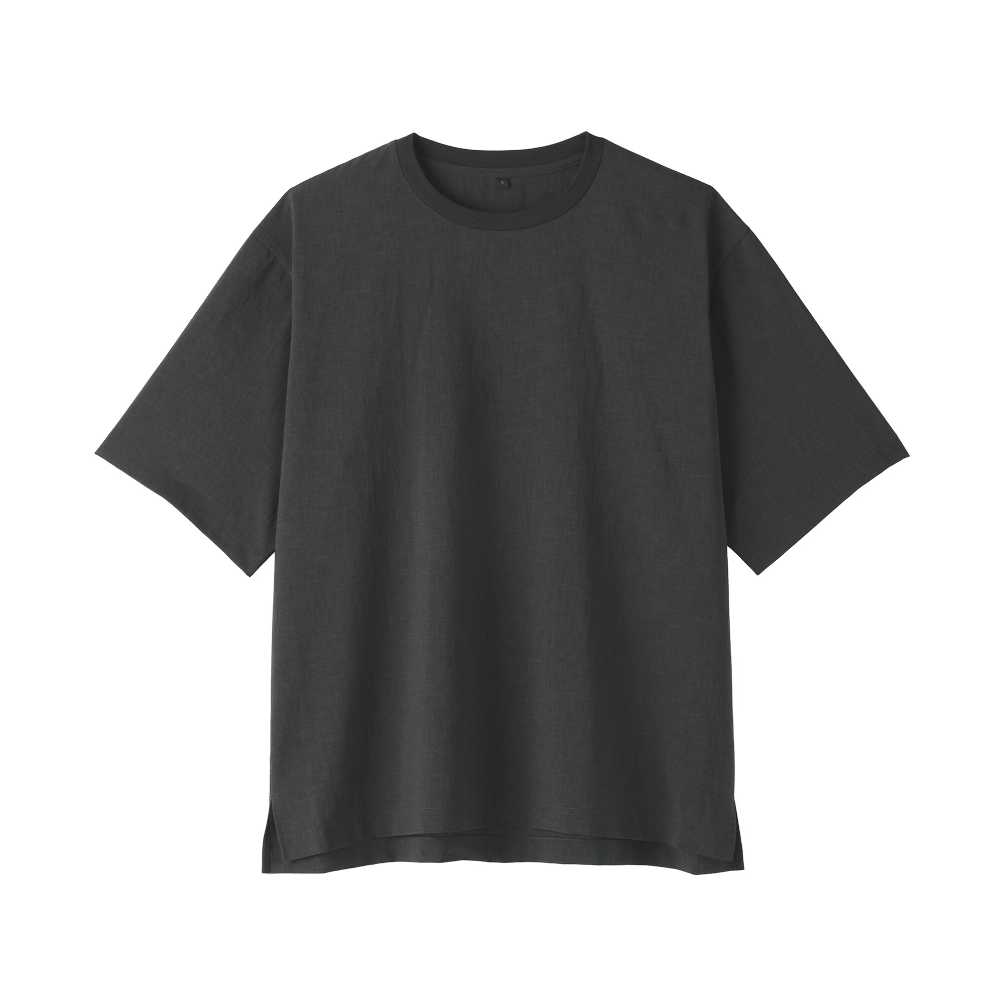 紳士　風を通す　五分袖布帛Ｔシャツ
