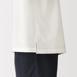 紳士　風を通す　五分袖布帛Ｔシャツ