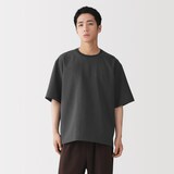 紳士　風を通す　五分袖布帛Ｔシャツ