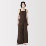婦人　コットン透かし編みニット　ロングパンツ