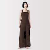 婦人　コットン透かし編みニット　ロングパンツ