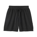 婦人　コットン透かし編みニット　ショートパンツ