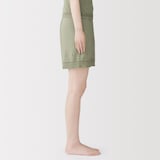 婦人　コットン透かし編みニット　ショートパンツ