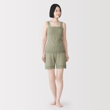 婦人　コットン透かし編みニット　ショートパンツ