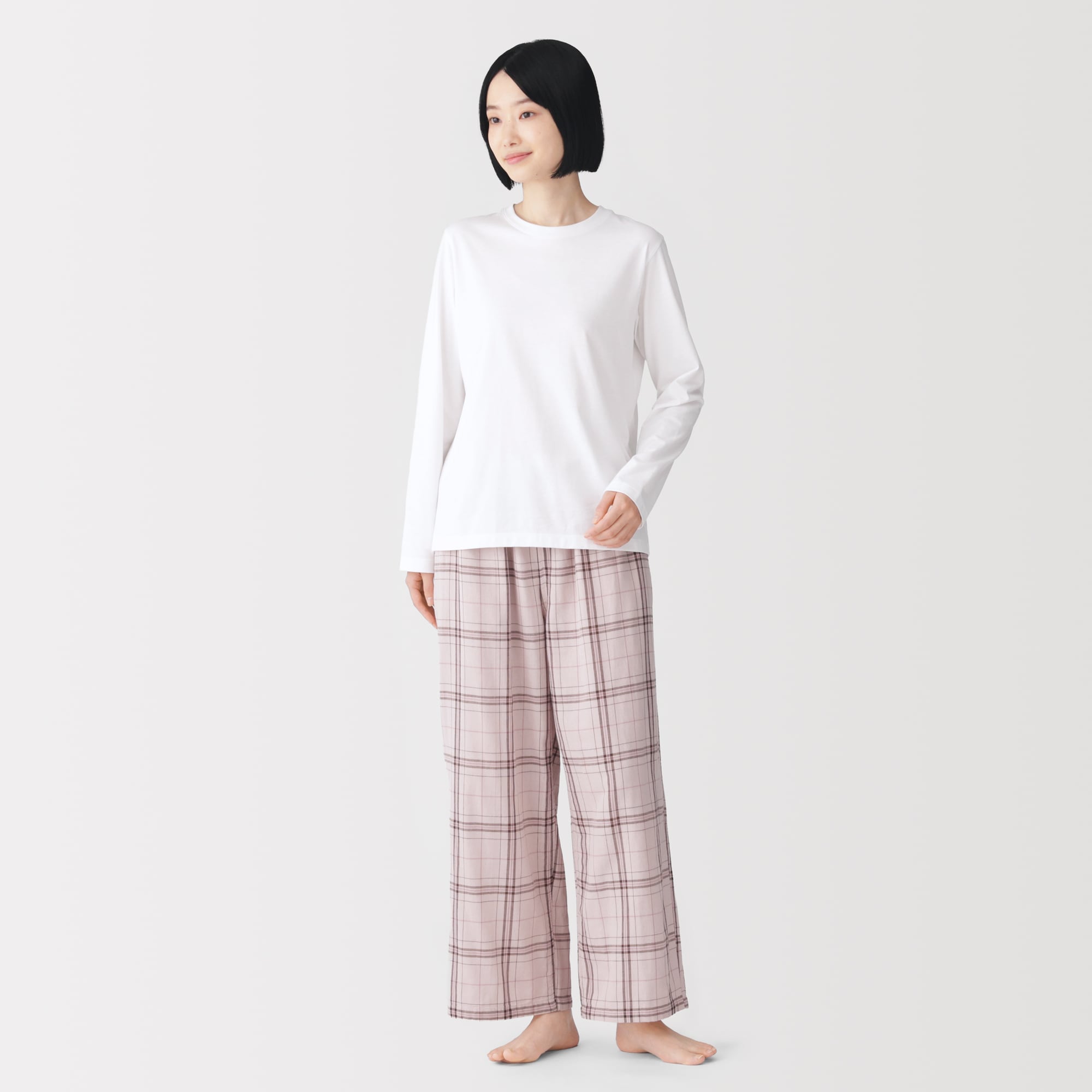 婦人　二重ガーゼ　ルームロングパンツ