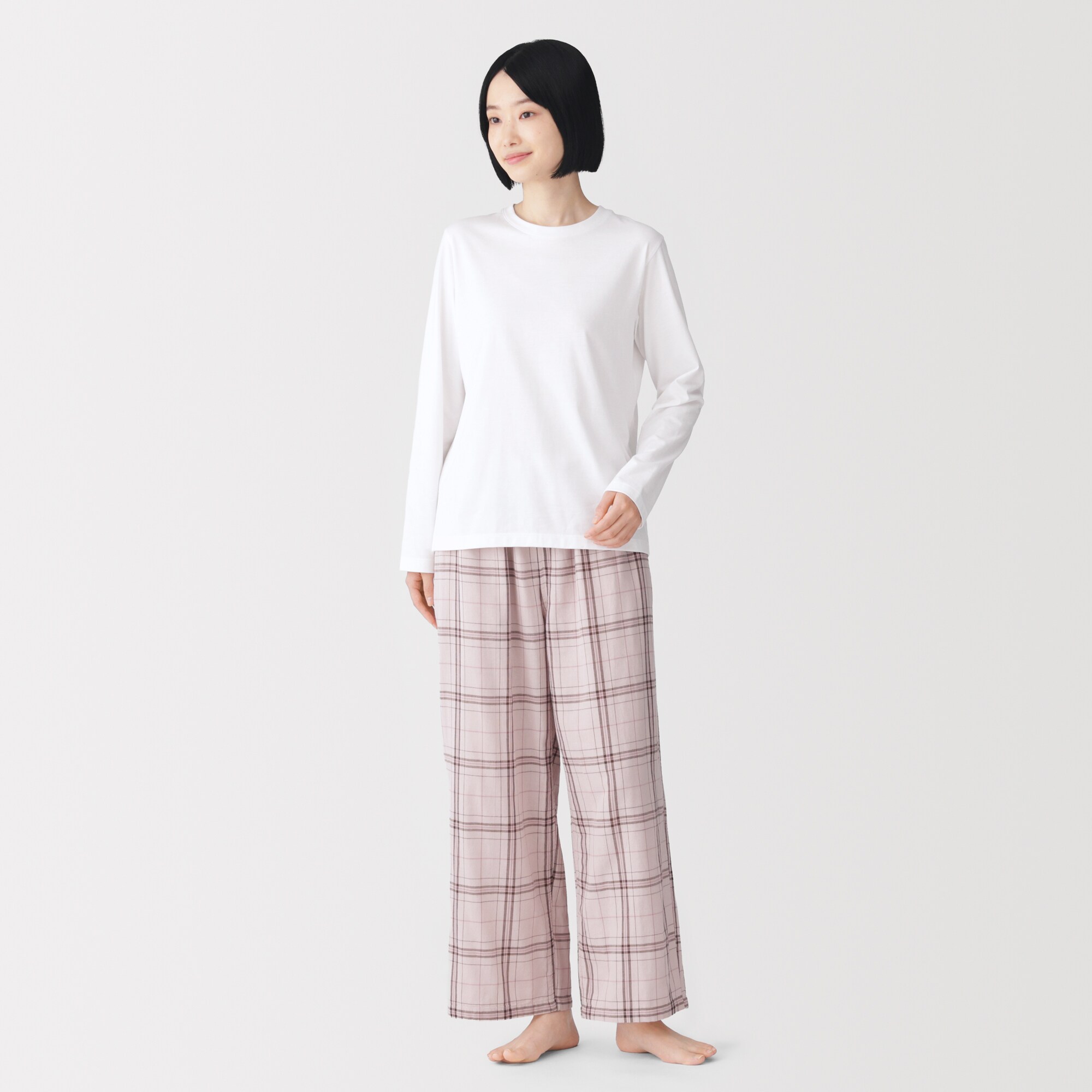婦人　二重ガーゼ　ルームロングパンツ