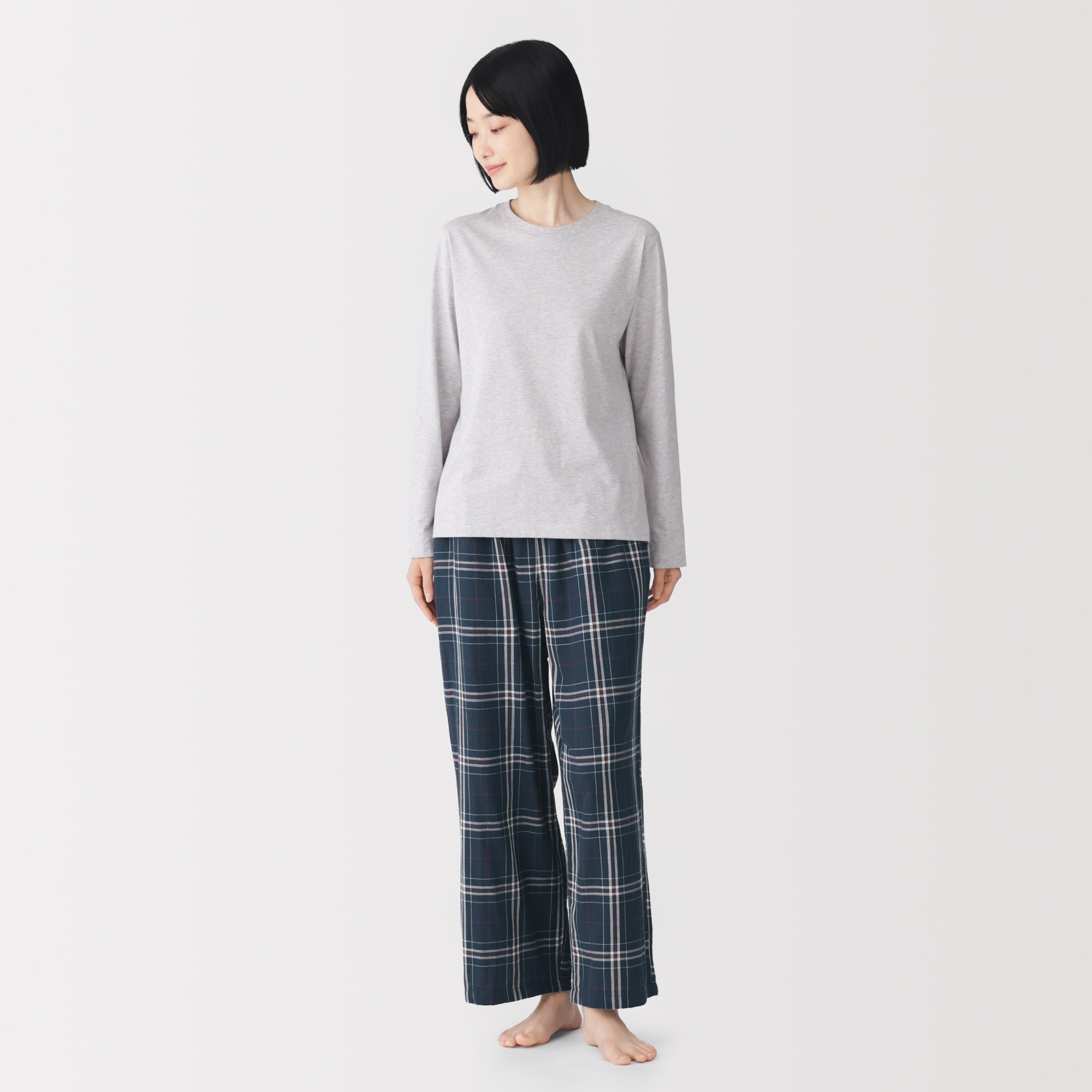 婦人　二重ガーゼ　ルームロングパンツ