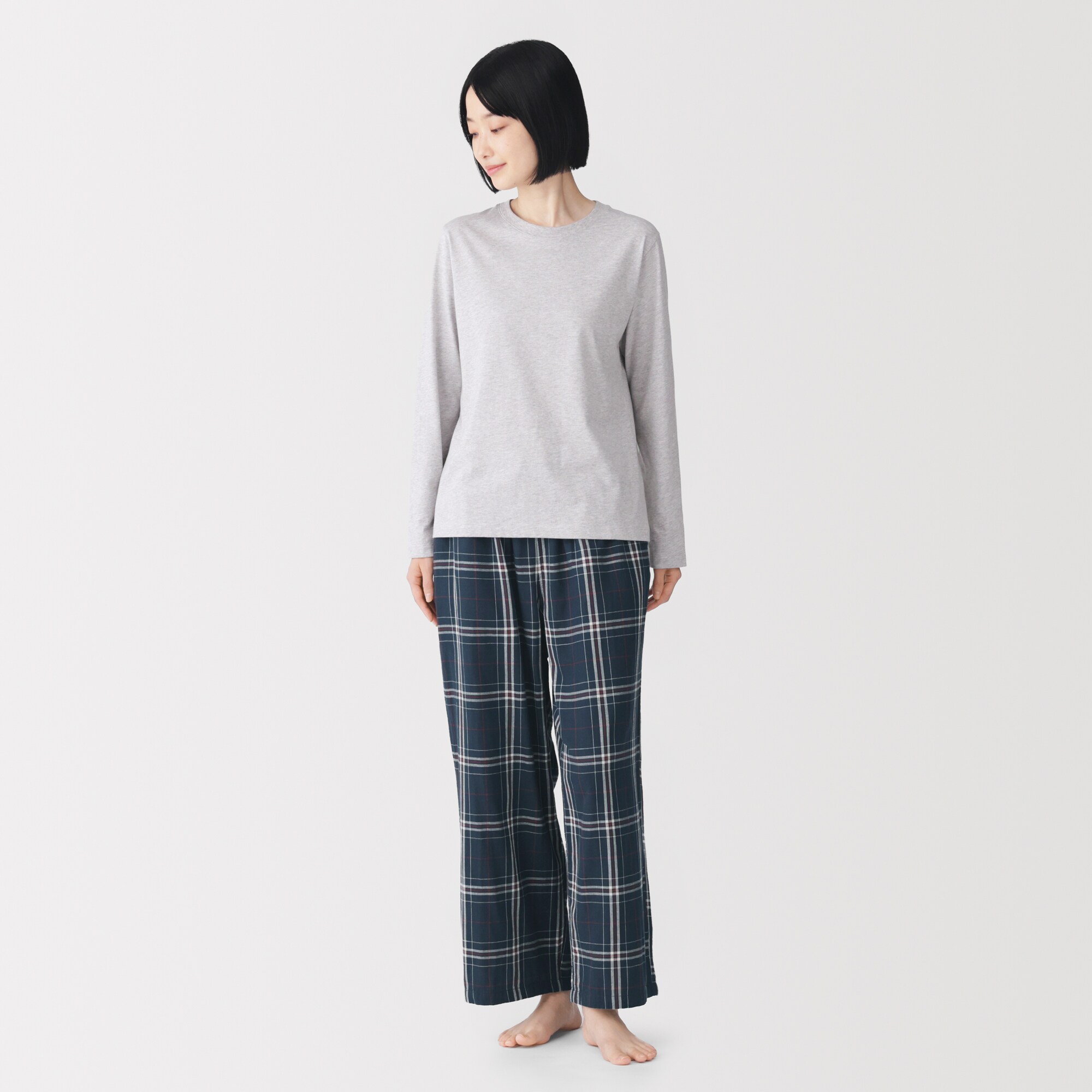 婦人　二重ガーゼ　ルームロングパンツ