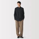 紳士　洗いざらしブロード長袖シャツ