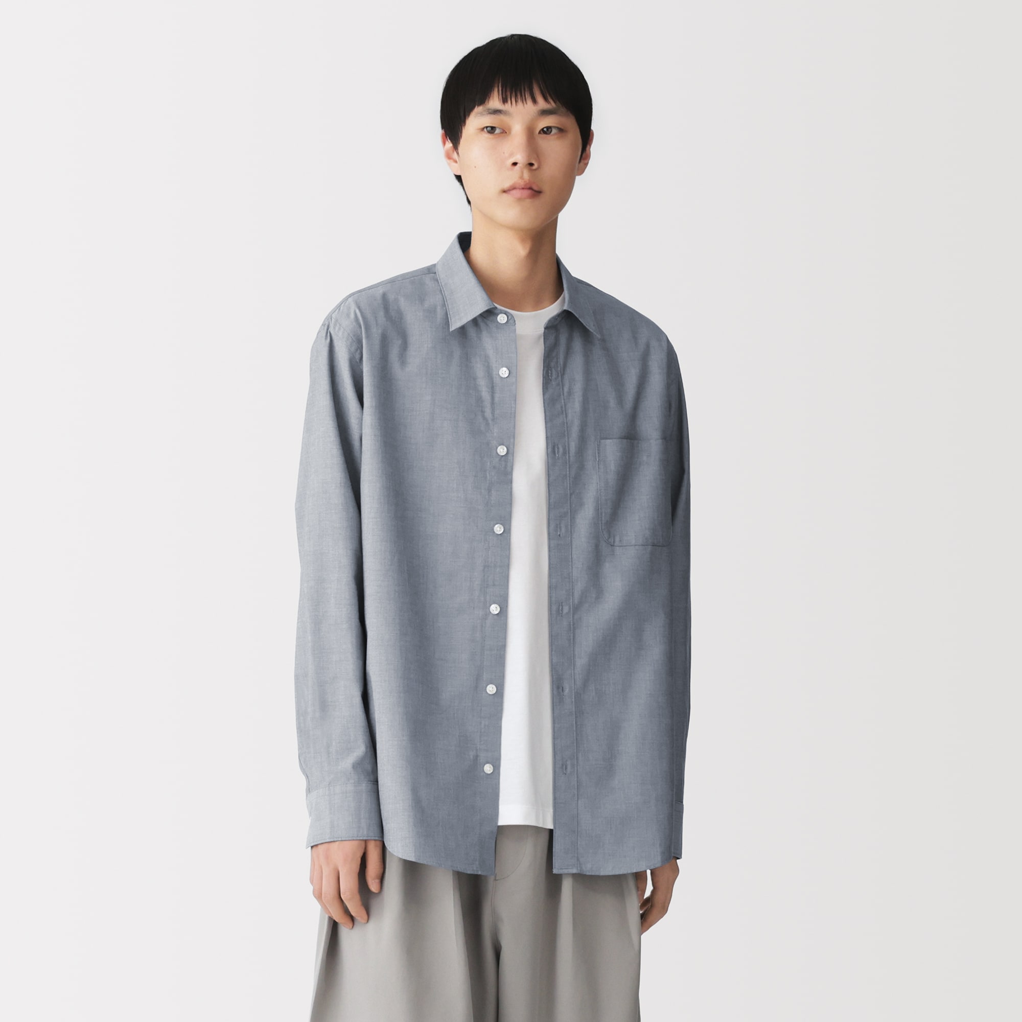 紳士 洗いざらしブロード長袖シャツ | 無印良品