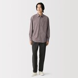紳士　洗いざらしブロード長袖シャツ