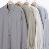 紳士　洗いざらしブロード長袖シャツ