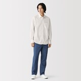 紳士　洗いざらしブロード長袖シャツ