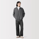 紳士　裏起毛スウェットハーフジッププルオーバー