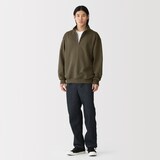 紳士　裏起毛スウェットハーフジッププルオーバー