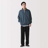 紳士　裏起毛スウェットハーフジッププルオーバー