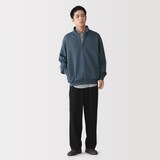 紳士　裏起毛スウェットハーフジッププルオーバー